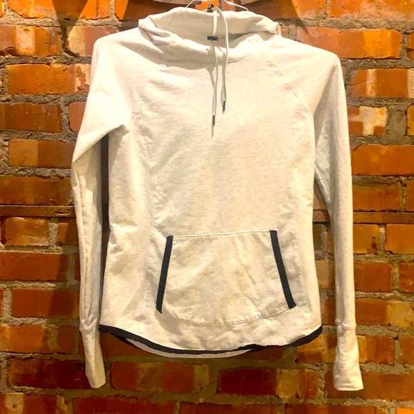 Athleta hoodie gray with black trim extra coverage on the collar - XXS - Picture 1 of 6